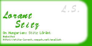 lorant stitz business card